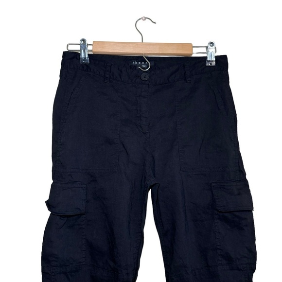 Theory Black Hannon Cargo Trousers Size 4 - Picture 4 of 11